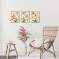 thumbnail image 3 of 3 Piece White Flower Picture Bathroom Decor Tulip Painting Art Print Vintage Floral and Butterfly Canvas Artwork Framed for Bedroom Ready to Hang 12x16x3Pcs, 3 of 6