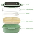 thumbnail image 6 of Bento Lunch Box Set - 2 Stackable Containers for Adults , lunch box for women- Includes Lunch Bag, Leak-Proof and BPA-Free - Built-in Utensil Set - Dishwasher Safe (Green), 6 of 7