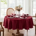 thumbnail image 2 of Elrene Home Fashions Caiden Elegance Damask Tablecloth, Cranberry, 90" x 90" Round, 2 of 3