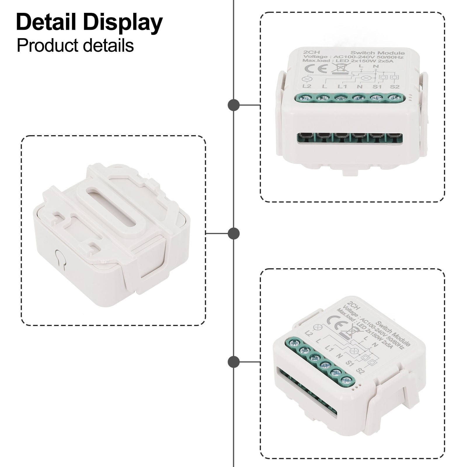 For Tuya for Zigbee for Smart Light Switch Module, No Neutral Conductor Required A