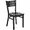 Mahogany Wood Seat/Black Metal Frame, variant on Flash Furniture HERCULES Series Black Grid Back Metal Restaurant Chair - Black Vinyl Seat
