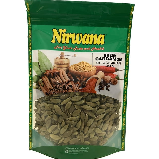 Green Cardamom Pods Pouch 16 oz Non GMO Free from any artificial preservatives or chemicals