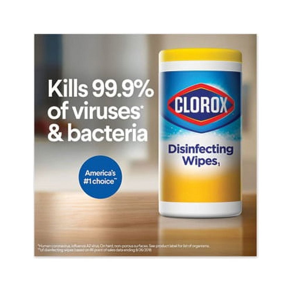 Disinfecting Wipes 7 x 8, Crisp Lemon, 35/Canister, 12/Carton