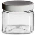 thumbnail image 1 of Clear PET Plastic Grip Storage Jars w/Caps (Food Grade - BPA Free) (Large Round Grip Jar & Cap), 1 of 8