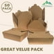 thumbnail image 2 of Envases de comida Kaderron desechables, 2 litros, 50 paquetes de papel kraft, 2 of 6