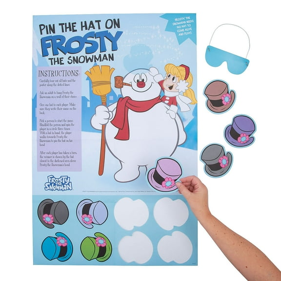 Frosty the Snowman Pin the Hat Game - 9 Pieces