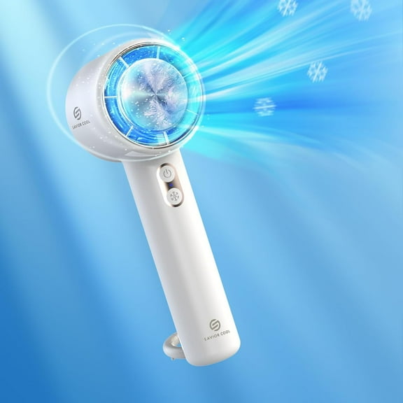 2025 Upgraded Portable Handheld Cooling Fan with Ice-Cool Radiator | 2-in-1 Turbo Mini Air Conditioner with 13,000RPM Brushless Motor | Ultra-Portable Fan for Travel, Outdoor, Office & Gifts