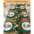 thumbnail image 4 of 15 Inch Round Placemats Set of 4, Dark Green Plaid Non Slip Heat Insulation PP Table Mats, Country Vintage Abstract Striped Lattice Washable Place Mats for Kitchen Dining Party Table Decor, 4 of 7