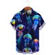 thumbnail image 3 of Camisas nuevas para hombre, camisa hawaiana de manga corta con estampado de medusas para hombre, camisetas para hombre con estampado 3D, ropa transpirable para vacaciones de verano para hombre, 3 of 5