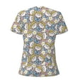 thumbnail image 4 of Naloa Cute Rabbit Print T-Shirts Short Sleeve V Neck Tees for Women Fashion Tops Trendy Lightweight Soft Casual Summer Outfits Clothes, 4 of 5