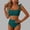 A944 Green, variant on Bikini Sets for Women Padded One Shoulder High Waisted Two Piece Bathing Suits Solid Color Ribbed Charming High Cut Swimwear