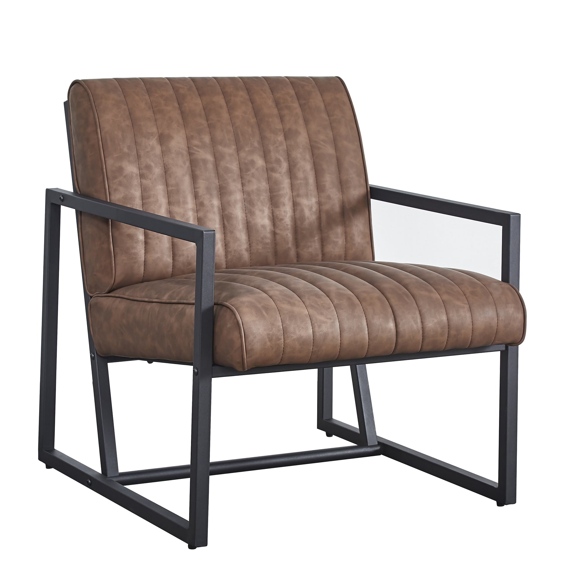 Kepooman Fabric Armchair, Accent chairs for Dining, Mid Century Arm Chair for Living Room, Dark Brown Kepooman Fabric Armchair, Accent chairs for Dining, Mid Century Arm Chair for Living Room, Dark Brown