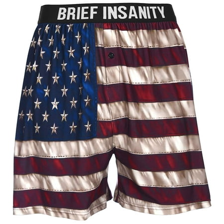Brief Insanity Men's Boxer Shorts Underwear by Brief Insanity Old Glory U.S.