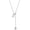 Silvery Square CZ and Heart, variant on Lariat Necklaces for Women, Dainty Minimalist Knotted Rope Design Pendant Long Y Necklaces 18k Gold Plated Trendy Chain Jewelry[x6372]