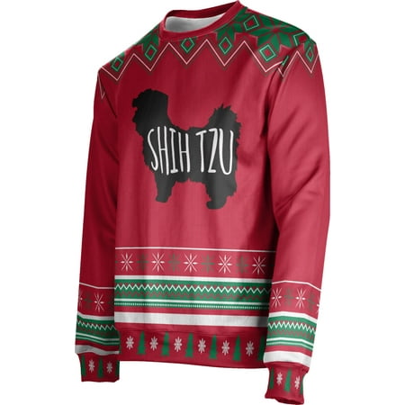 Shih Tzu Christmas Sweater ProSphere Men's Shih Tzu (Red) Ugly Holiday Festive Sweater (Apparel) ()