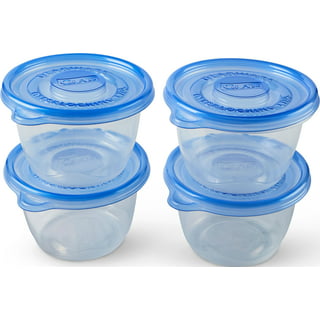 Clorox Professional 60796 Glad® GladWare® Plastic Containers with Lids,  24oz, Clear/Blue, 5/Pack