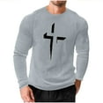 thumbnail image 5 of Ceisia Men's Geometric Cross Waffle Top | Slim Long-Sleeve Crewneck Winter Casual Shirt Gift, 5 of 5