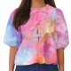 thumbnail image 2 of Fiudx Ofertas Relámpago Top de Camiseta con Cuello Redondo y Manga Farol Plisada con Lazo para Mujer, 2 of 4