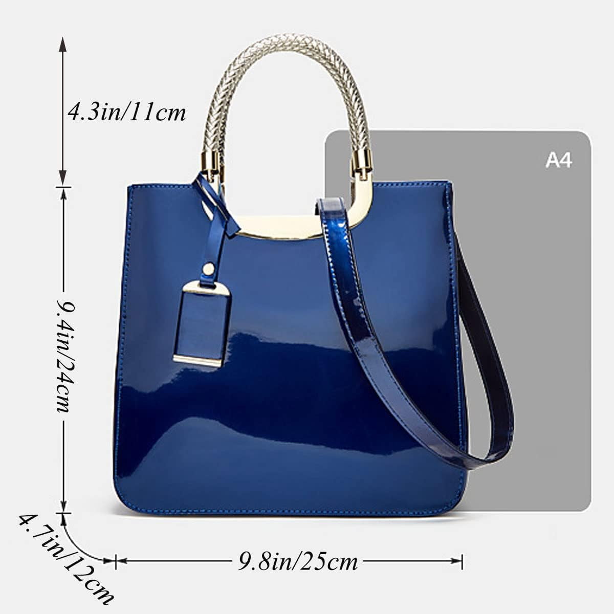 ShengRui Glossy Patent Leather Women Handbag Shiny Shoulder Bag Evening Purse Style Top-Handle Bag Crossbody Satchel Party