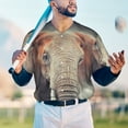 thumbnail image 4 of Fotbe Elephant in Smoke Baseball Jersey Shirt for Men and Women, Casual Short Sleeves Button Down T-Shirt-XX-Large, 4 of 9