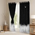 thumbnail image 2 of jejeloiu Space Starry Black Out Curtains,Gradient Black White Curtains Pack of 2 (42x63 Each),Modern Aesthetic Art Bedroom Curtains For Teens,Microfiber Bedroom Decor, 2 of 5