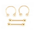 thumbnail image 2 of Nipple Barbell 14G Surgical Steel Nose Septum Ring Horseshoe Hoop Earring Eyebrow Lip Belly Piercing, 2 of 5