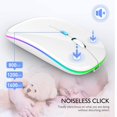 thumbnail image 2 of Luminous Super Slim Work Long PC Laptop USB Optical Rechargeable Wireless Bluetooth Mouse Silent Button BLACK 2.4GHZ MODE, 2 of 8