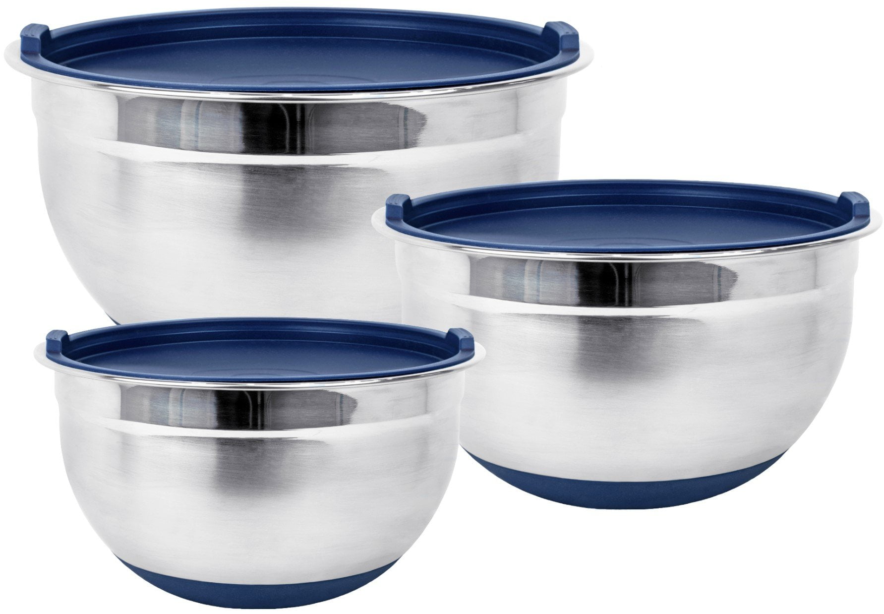 Non-skid Stainless Steel Mixing Bowls With Lids
