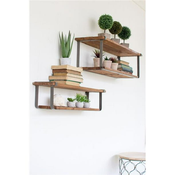 Kalalou CQ6915 36 x 10.5 x 10.5 in. Recycled Wood & Metal ...