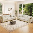 thumbnail image 6 of Wiilayok 84" Velvet Luxury 3 Seat Sofa, Mid-Century Classic Chesterfield Sofa Couch With Button Tufted,Golden Lines for Living Room,Beige, 6 of 7