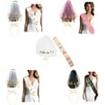 thumbnail image 2 of Bachelorette Party Bride to Be Bridal Wedding Veil Satins Sash and Crown Tiaras Set Decorations Accessory, 2 of 4