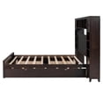 thumbnail image 6 of JAMPOOCA Kids Queen Size Bookcase Headboard Wood Storage Bed, Espresso, 6 of 9