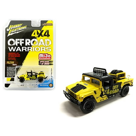 Hummer H1 Race Truck Yellow & Black w/Tire Carrier 