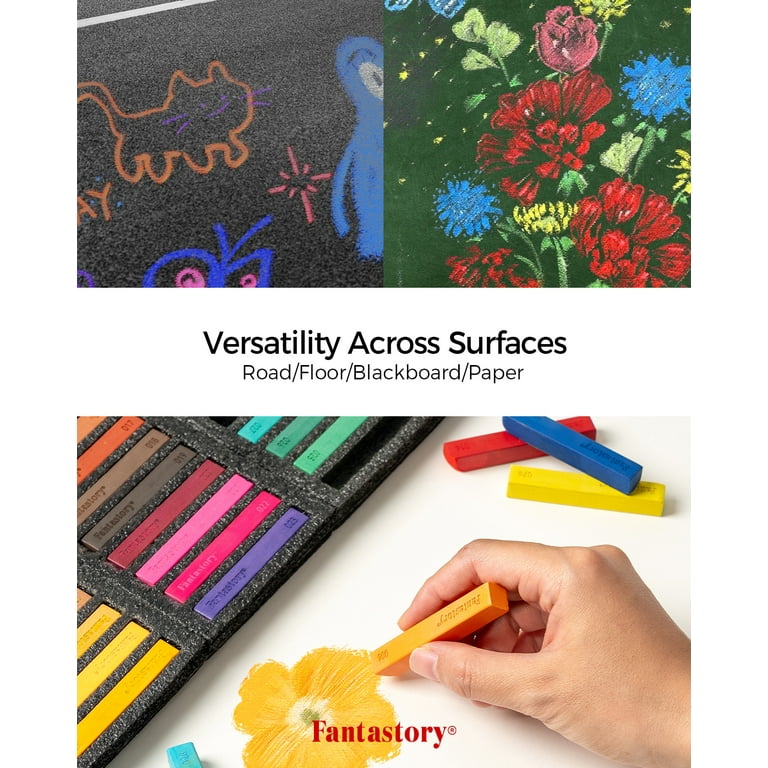 Fantastory Chalk Pastels Set, 72 Pieces, Assorted Fluorescent