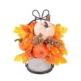 thumbnail image 2 of Fall Artificial Pumpkin, Maple Leaf, Berry Arrangement with Metal Basket, Preassembled Floral Centerpiece for Home and Thanksgiving Decor, 2 of 6