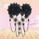 thumbnail image 4 of Horquillas para el pelo con rosas, borlas, flores, encaje, tocado, accesorios para el pelo de mujer, horquilla (negro), 4 of 7