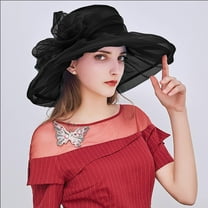 Women Girl Tea Party Fascinator Hat Church Funeral Cocktail Easter British Organza Veil Dress Hat