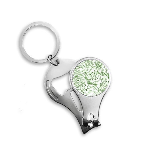 microscope Vert Cellules structure Biologique Ongles Pince Porte-Clés Bouteille Ouvre-Bouteille clipper