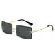 thumbnail image 1 of Gafas de sol rectangulares retro sin montura para mujeres y hombres, lentes tintadas, gafas cuadradas vintage sin marco de metal dorado, 1 of 5