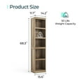 thumbnail image 3 of LINSY HOME 68in 5 Tier Bookshelf, Tall Narrow Bookcase Shelf Storage Organizer, Modern Book Shelf for Bedroom, Living Room and Home Office, Light Brown, 3 of 12