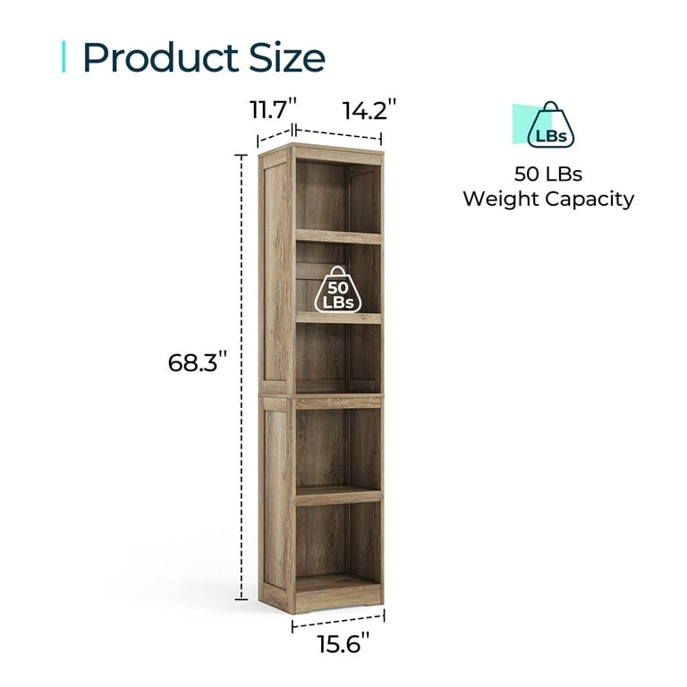LINSY HOME 32in 2 Tier Bookshelf, Small Bookcase Shelf Storage Organizer,  Modern Book Shelf for Bedroom, Living Room and Home Office,Dark Brown