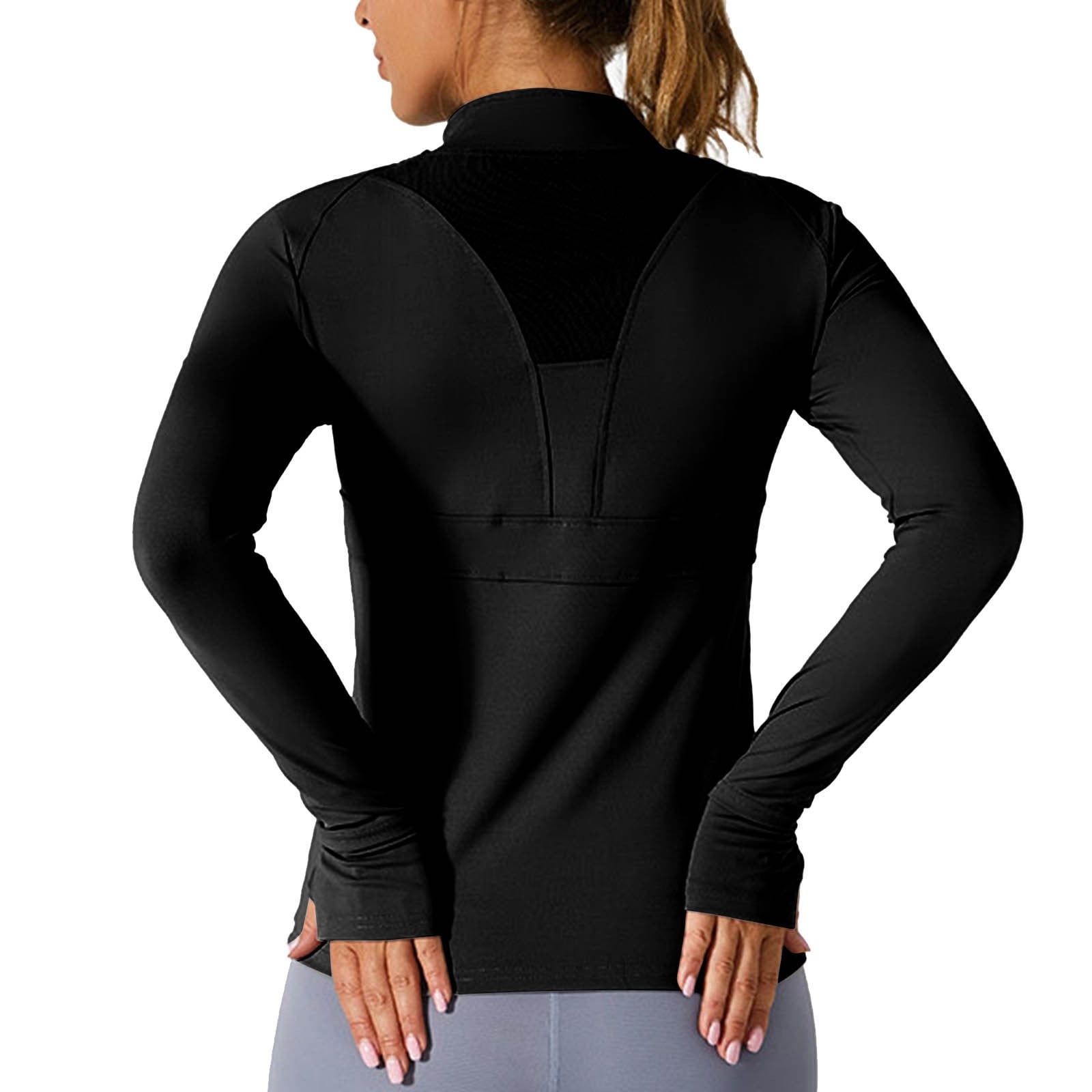 ShiShine Womens Lightweight Full Zip Running Track Jacket Workout Slim Fit Yoga Sportwear