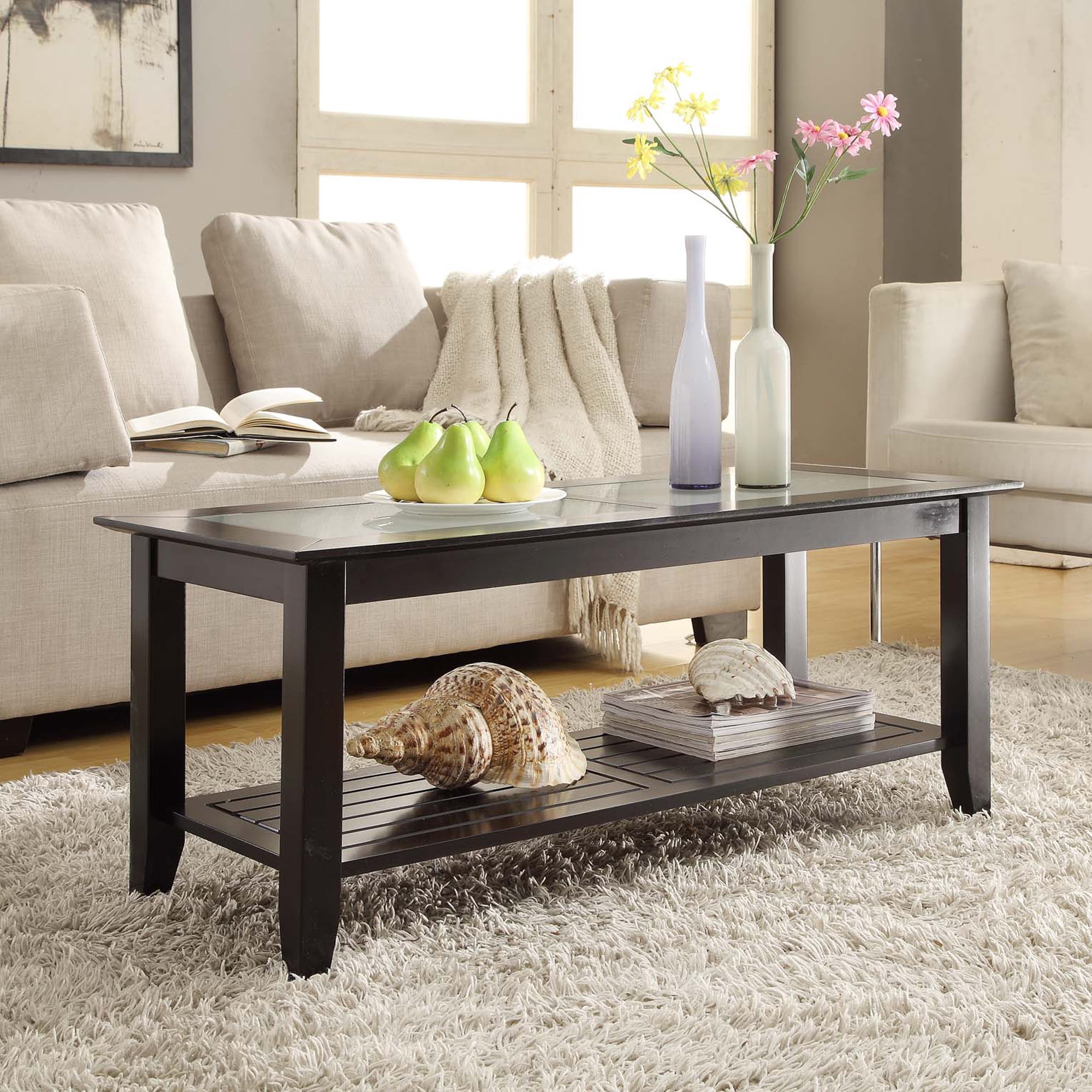 Convenience Concepts Carmel Coffee Table Multiple Colors Com Convenience Concepts Carmel Coffee, Convenience Concepts Oxford Coffee Table Black