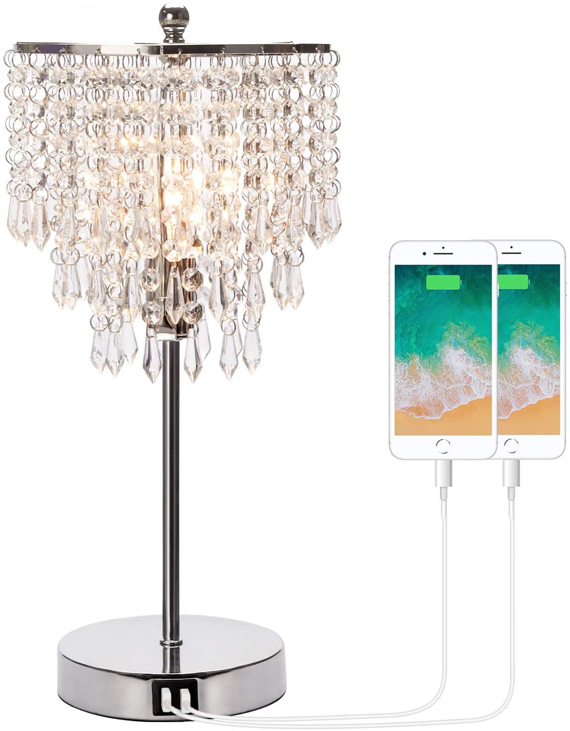 Touch Control Crystal Table Lamp With, Touch End Table Lamp