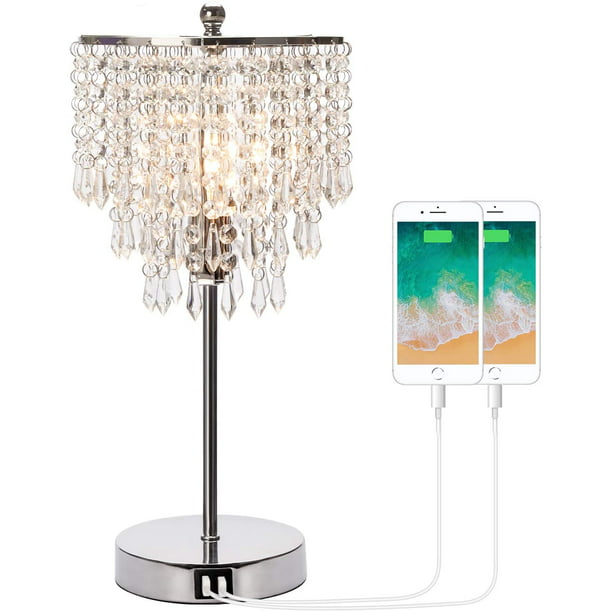 Touch Control Crystal Table Lamp With, Decorative Table Lamp Shades