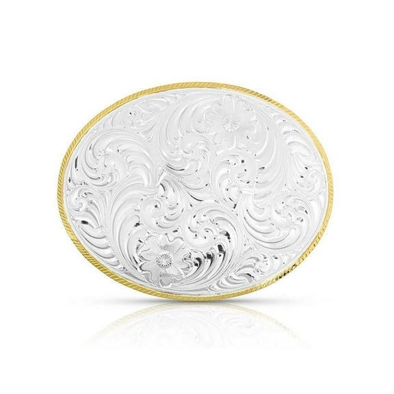 Montana Silversmiths Women's Western Lifestyle Belt Buckle Two-Tone Engraved