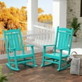 thumbnail image 2 of WestinTrends Malibu Outdoor Rocking Chair Set of 2, All Weather Poly Lumber Adirondack Rocker Chair with High Back, 350 Lbs Support Patio Rocking Chair for Porch Deck Garden Lawn, Turquoise, 2 of 7