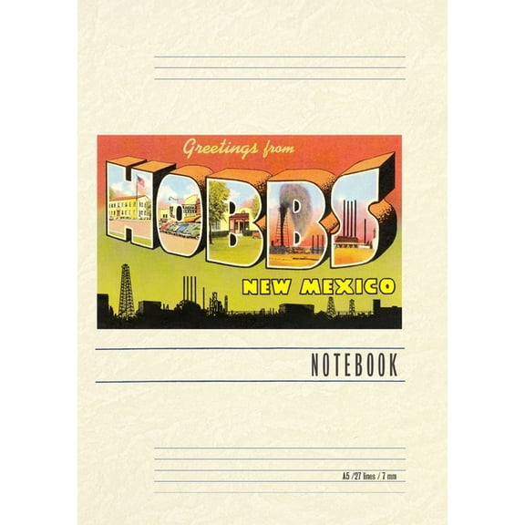 Vintage Lined Notebook Greetings from Hobbs, New Mexico, (Paperback)