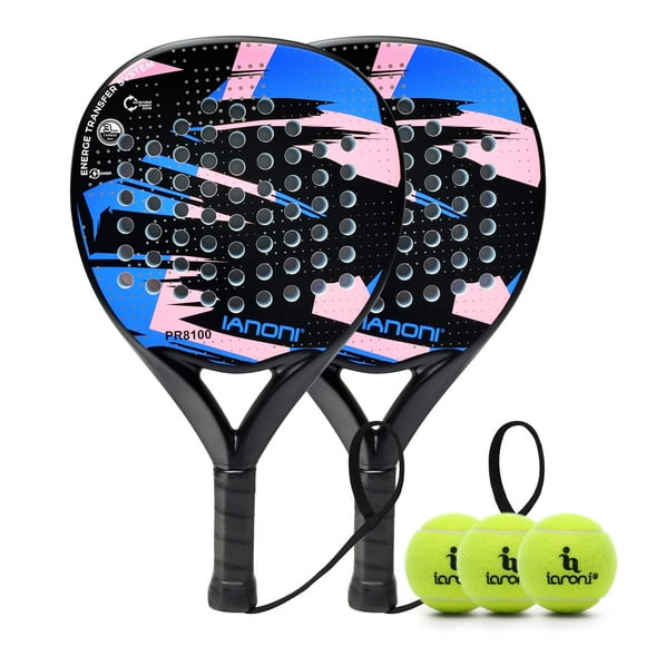 Raqueta de pádel WLSRW con superficie de fibra de carbono, núcleo de espuma viscoelástica EVA