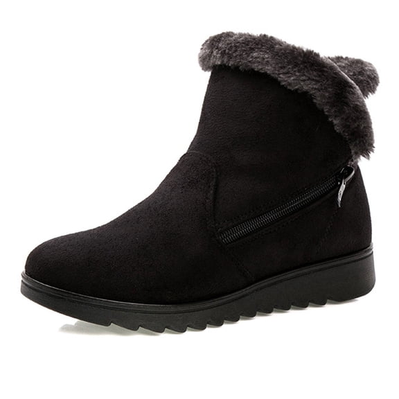 JUSLIO Womens Boots,Flat Boots Snow Boots for Women,Ankle Boots Round Toe Comfort Mid Calf Boots